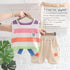 Color Wide Strip Round Neck Sleeveless Vest Suit